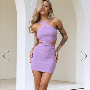 Lilac Bodycon Minidress with Midruff Cutout